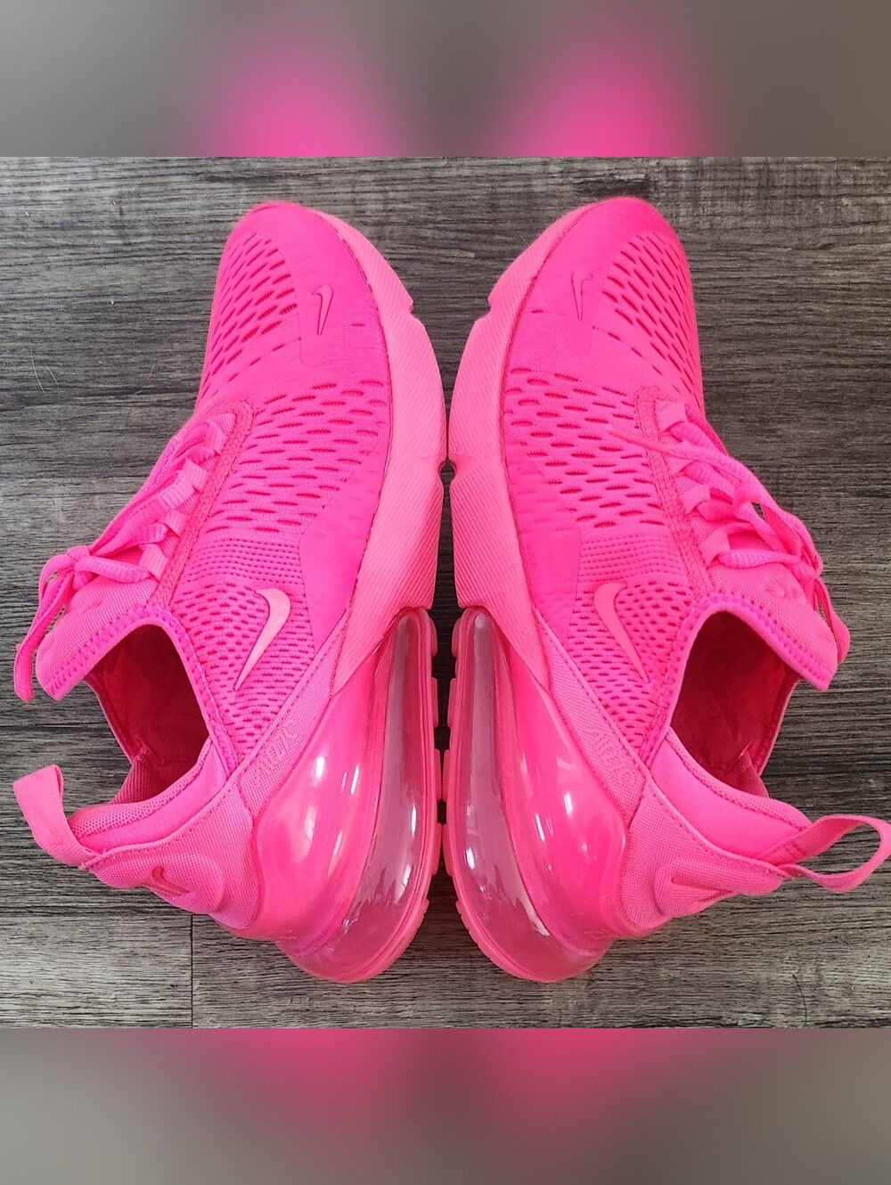 *XCLNT* Nike Airmax Air Max 270 Sz 8.5 Neon Bright Hot Hyper Vibrant Triple Pink - Picture 8 of 12